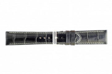 Correa de reloj de cuero genuino croco negro WP-61324.22mm